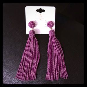 Purple tassel earrings